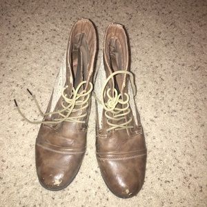 Brown Lace Ankle Boots
